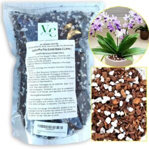 Fine Orchid Media 3L - Natural Mix of Fine Grade Fir Bark, Charcoal, and Coarse Perlite for Superior Drainage, Aeration, Moisture Retention, Eco-Friendly Potting Mix for Orchids